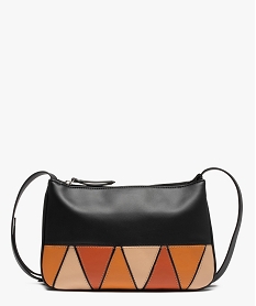 sac besace femme petit format a motifs geometriques noir sacs bandouliereC090101_1