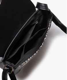 sac femme forme besace avec fermeture anneau metallique noir sacs bandouliereC091301_3
