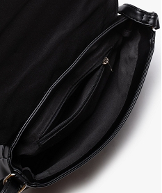 sac femme forme besace avec rabat tisse noir sacs bandouliereC091401_3