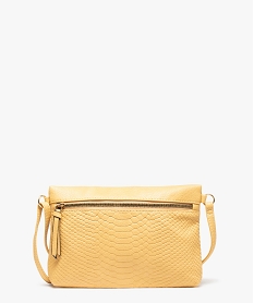 sac besace femme format pochette a motif texture jaune sacs bandouliereC091601_1
