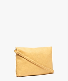 sac besace femme format pochette a motif texture jaune sacs bandouliereC091601_2
