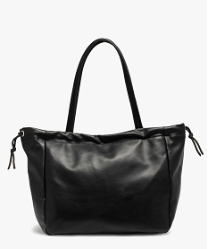 sac femme forme cabas avec fermeture reglable noir sacs a mainC093801_1