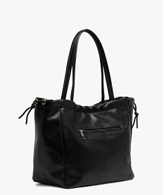 sac femme forme cabas avec fermeture reglable noir sacs a mainC093801_2