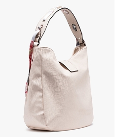 sac femme avec anse ornee dun foulard beige sacs a mainC094401_2