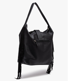 sac femme forme cabas avec franges sur les cotes noir sacs a mainC094601_2