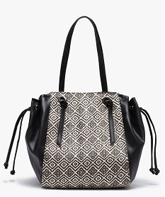 sac femme avec devant aspect raphia tresse noirC094701_1