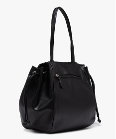 sac femme avec devant aspect raphia tresse noir sacs a mainC094701_2