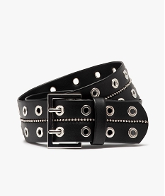 ceinture femme avec oillets et perles metalliques noirC096001_1