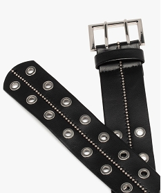 ceinture femme avec oillets et perles metalliques noirC096001_2