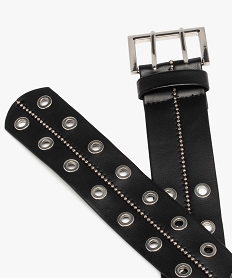 ceinture femme avec œillets et perles metalliques noirC096001_2