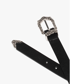 ceinture femme avec boucle en metal cisele noirC096201_2