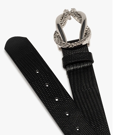 ceinture femme avec motifs embosses et boucle fantaisie noirC096401_2