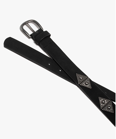 ceinture femme mate a motifs geometriques en metal noir autres accessoiresC096501_2