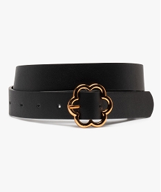 ceinture femme a boucle fleur cuivree noirC097201_1