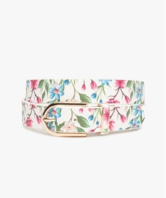 GEMO Ceinture femme à fleurs multicolores et boucle dorée Multicolore