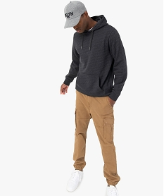 GEMO Sweat à capuche intérieur molletonné homme Gris