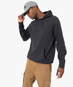 sweat a capuche interieur molletonne homme gris sweatsC099701_2