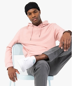 sweat a capuche interieur molletonne homme rose sweatsC099901_1