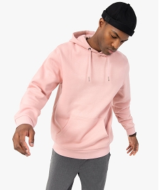 sweat homme a capuche interieur molletonne rose sweatsC099901_2