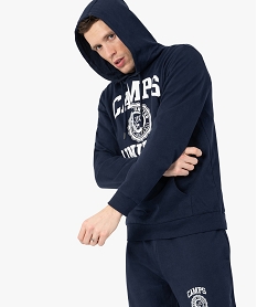 sweat homme a capuche avec motif xxl - camps united bleu sweatsC100501_2