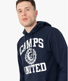 sweat homme a capuche avec motif xxl - camps united bleuC100501_3