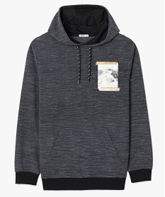 sweat homme a capuche aspect chine gris sweatsC100801_4