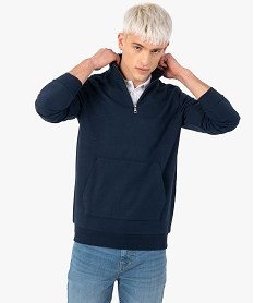 sweat homme a col camionneur bleu sweatsC100901_1