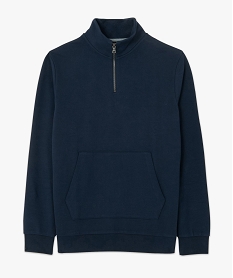 sweat homme a col camionneur bleu sweatsC100901_4