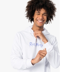 sweat homme avec motif au dos – rick and morty blanc sweatsC101201_1