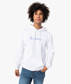 sweat homme avec motif au dos – rick and morty blanc sweatsC101201_2