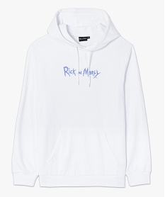 sweat homme avec motif au dos - rick and morty blanc sweatsC101201_4