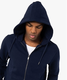 sweat zippe a capuche homme bleu sweatsC102501_1