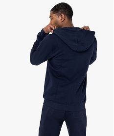 sweat zippe a capuche homme bleu sweatsC102501_3