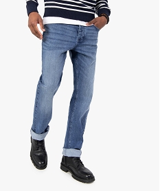 GEMO Jean coupe Regular coloris délavé homme bleu vif