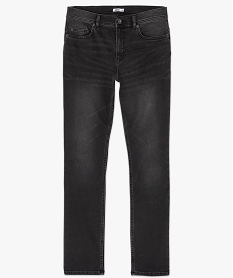 jean homme coupe straight legerement delave noir jeans delavesC103101_4