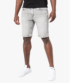 bermuda homme en jean delave gris shorts en jeanC103901_1