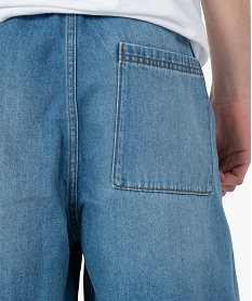 bermuda homme en jean avec ceinture elastiquee grisC104701_2