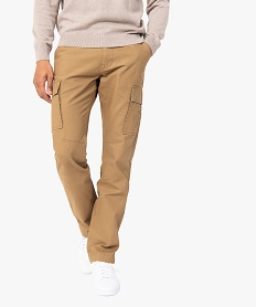 pantalon homme baggy avec bas ajustable beige pantalons de costumeC105001_2