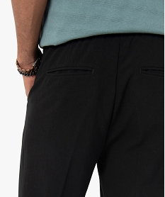 pantalon homme en toile stretch avec taille elastiquee noir pantalons de costumeC106001_2
