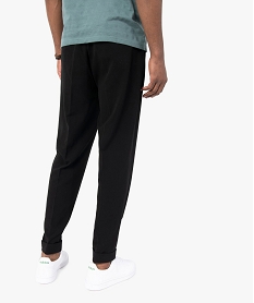 pantalon homme en toile stretch avec taille elastiquee noir pantalons de costumeC106001_3