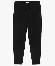 pantalon homme en toile stretch avec taille elastiquee noir pantalons de costumeC106001_4