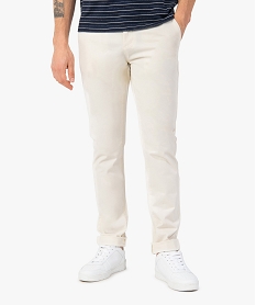 pantalon chino en coton stretch coupe slim homme beige pantalonsC106301_1