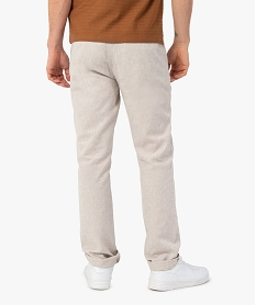 pantalon homme en lin et coton avec taille ajustable beigeC106601_3