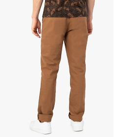 pantalon homme en lin et coton avec taille ajustable brun pantalonsC106701_3