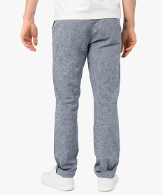 pantalon homme en lin et coton avec taille ajustable bleu pantalonsC106801_3