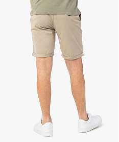 bermuda homme en toile unie 5 poches coupe chino beigeC107101_3