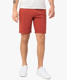 bermuda homme en coton extensible rouge shorts et bermudasC107401_1
