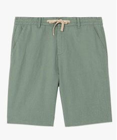 bermuda homme en lin et coton vertC107701_4