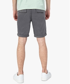 bermuda homme en coton stretch avec ceinture elastique gris shorts et bermudasC107901_3