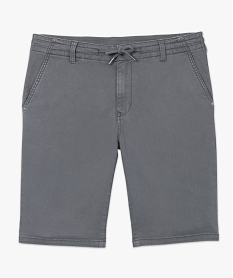 bermuda homme en coton stretch avec ceinture elastique gris shorts et bermudasC107901_4